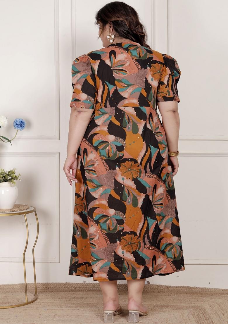 Black Floral Cotton Dress