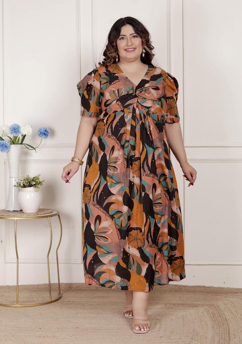 Black Floral Cotton Dress