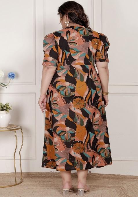 Black Floral Cotton Dress