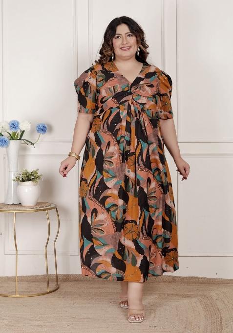 Black Floral Cotton Dress