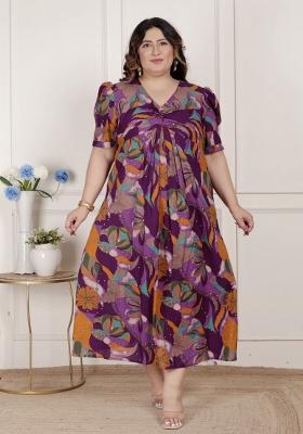 Magenta Floral Cotton Dress