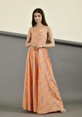 Peach Embroidery Cotton Dress