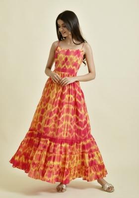 Yellow Embroidery Cotton Dress