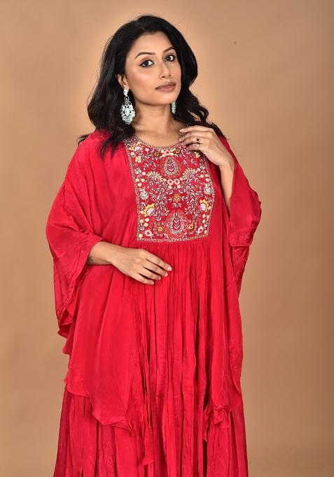 Rani Hand Embroidery Crepe Kaftan