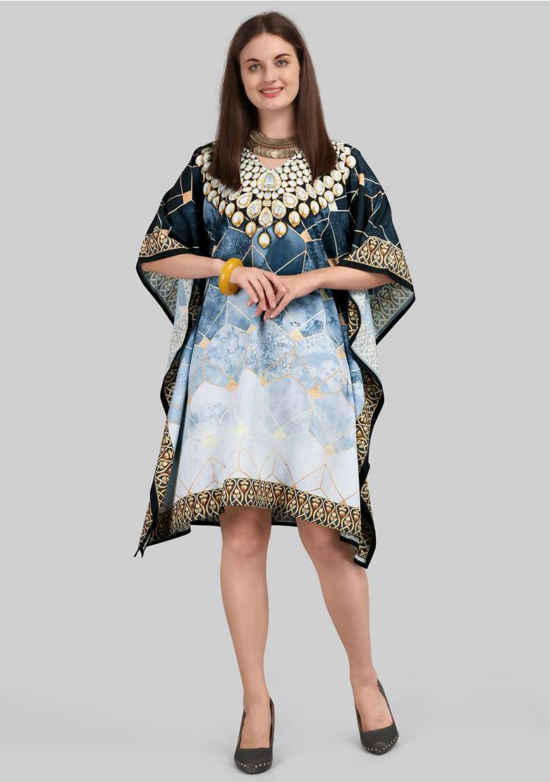Multicolor Polyester Kaftan with Printed for Diwali | Wedding & Festive Wear - Indya