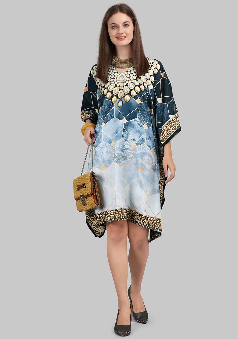 Multicolor Polyester Kaftan with Printed for Diwali | Wedding & Festive Wear - Indya
