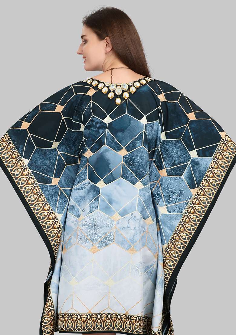 Multicolor Polyester Kaftan with Printed for Diwali | Wedding & Festive Wear - Indya