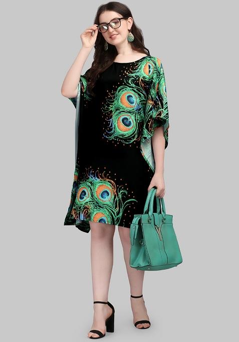 Multicolor Digital Printed Polyester Crepe Kaftan