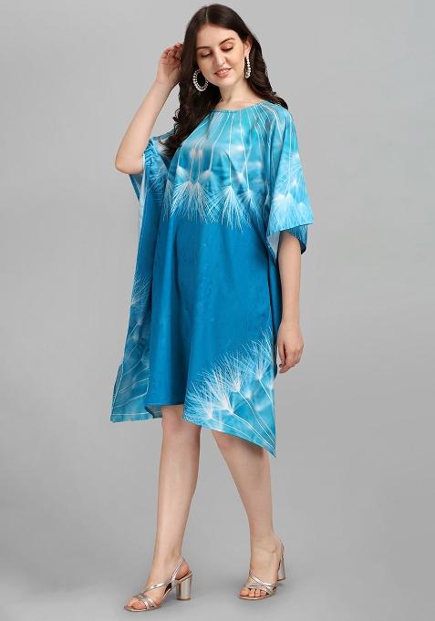 Multicolor Digital Printed Polyester Crepe Kaftan