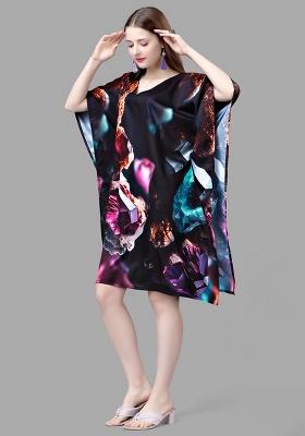 Multicolor Digital Printed Polyester Crepe Kaftan