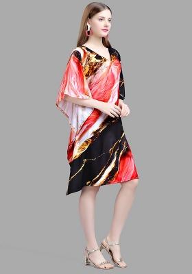 Multicolor Digital Printed Polyester Crepe Kaftan