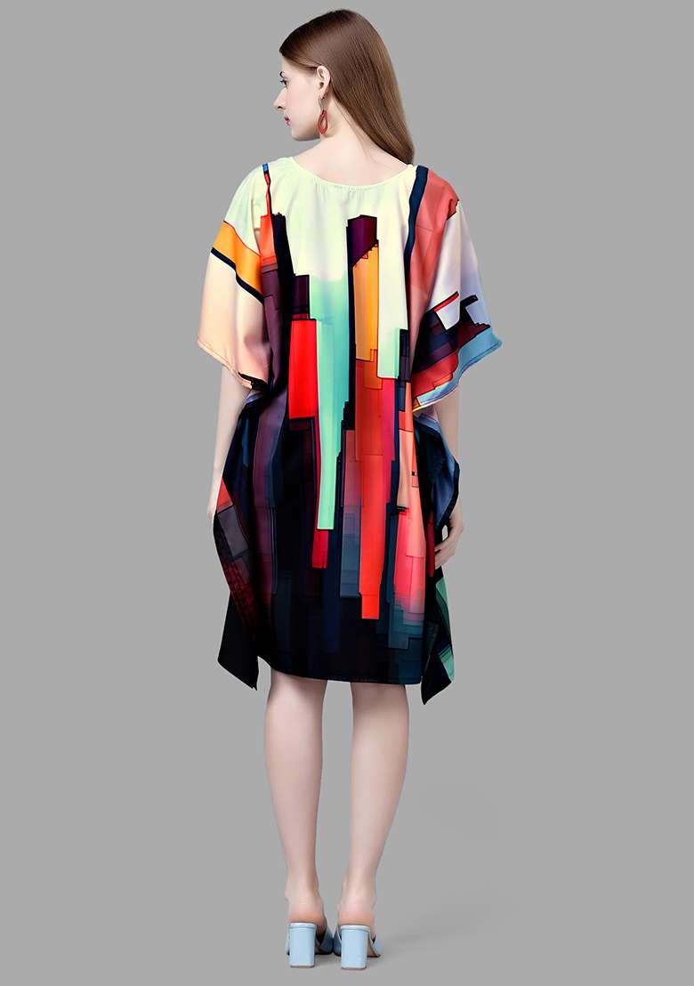 Multicolor Polyester Kaftan with Printed for Diwali | Wedding & Festive Wear - Indya