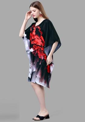 Multicolor Digital Printed Polyester Crepe Kaftan