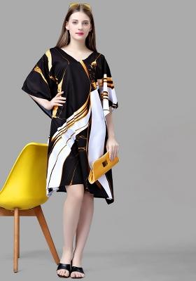 Multicolor Digital Printed Polyester Crepe Kaftan