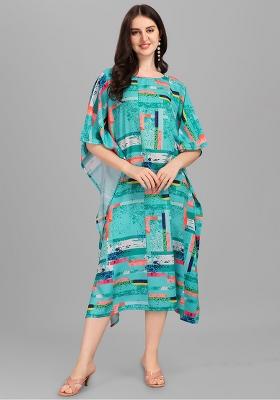 Multicolor Digital Printed Poly Rayon Kaftan