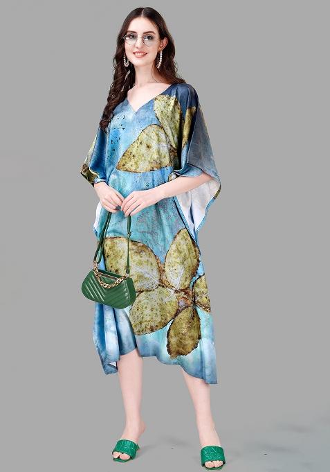 Multicolor Digital Printed Poly Rayon Kaftan