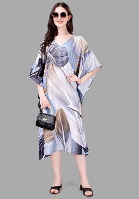 Multicolor Digital Printed Poly Rayon Kaftan