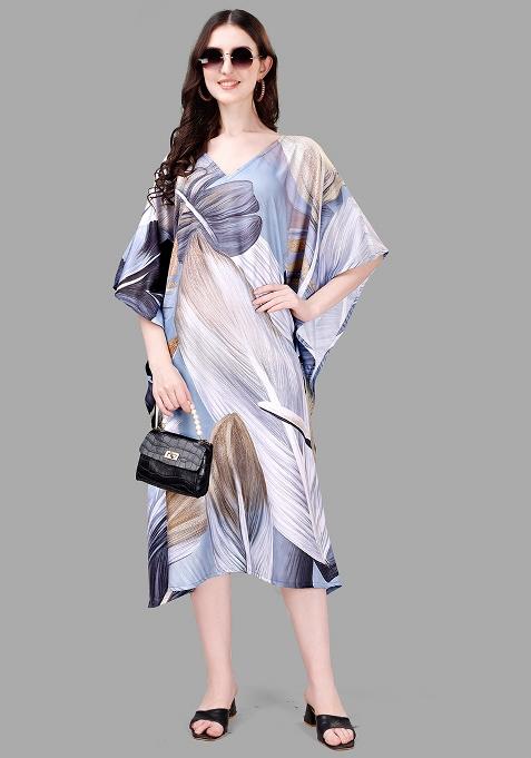 Multicolor Digital Printed Poly Rayon Kaftan