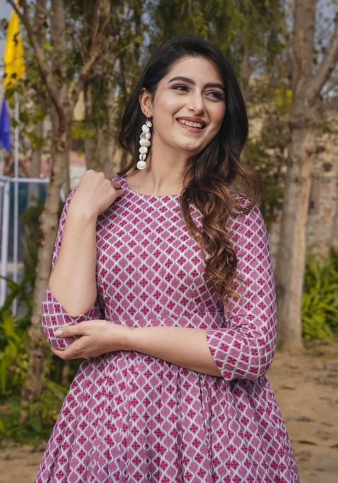 Maharani Digital Printed Rayon Anarkali Dress