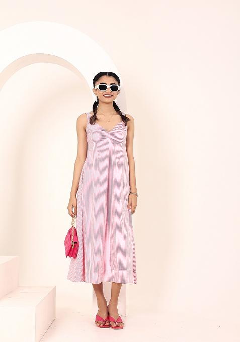 Pink Printed Cotton Dress