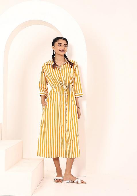 Yellow Printed Cotton Dress