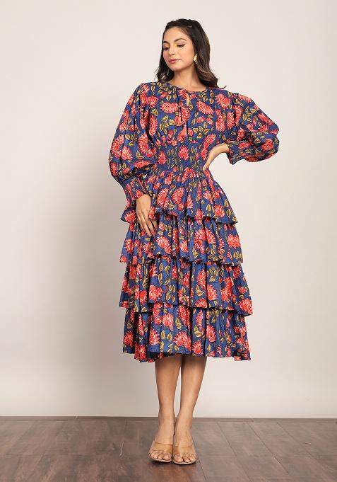 Multi Color Motif Cotton Dress