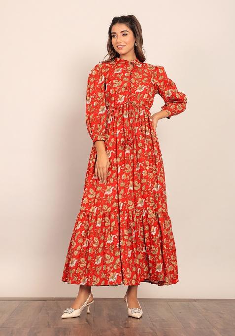 Multi Color Motif Cotton Dress