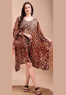 Multicolor Printed Georgette Kaftan