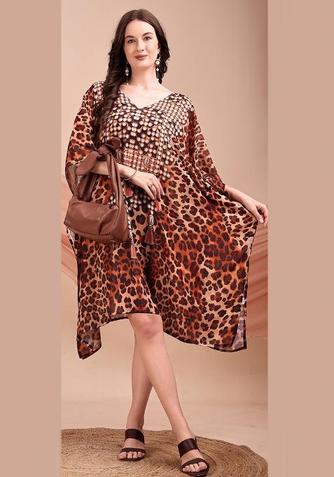 Multicolor Printed Georgette Kaftan