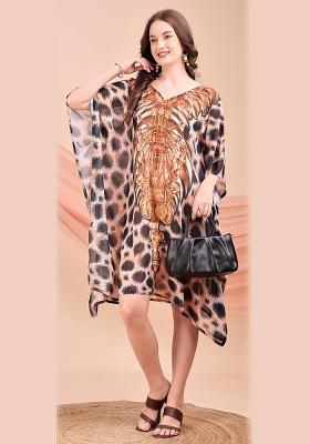 Multicolor Printed Georgette Kaftan