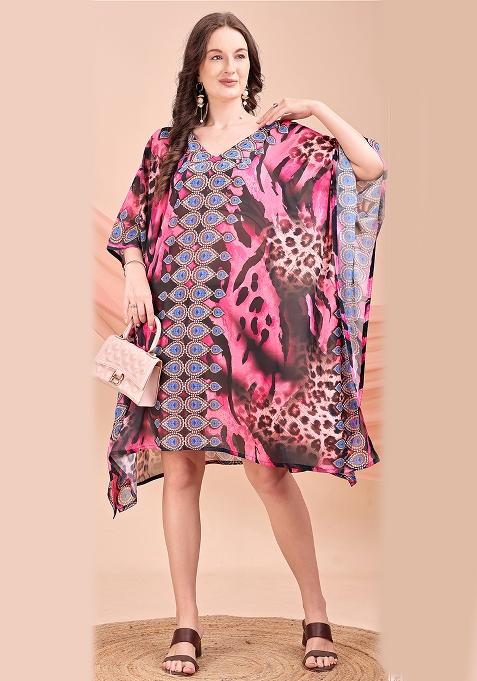 Multicolor Printed Georgette Kaftan