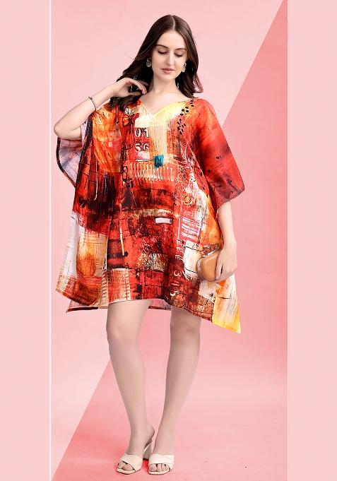 Multicolor Printed Cotton Kaftan