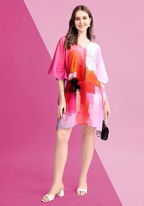 Multicolor Printed Cotton Kaftan