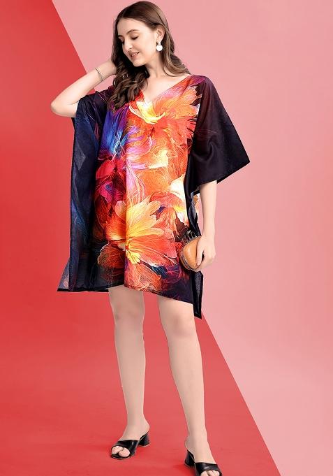 Multicolor Printed Cotton Kaftan