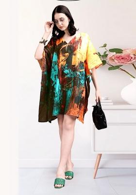 Multicolor Printed Cotton Kaftan
