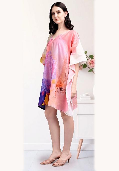 Multicolor Printed Cotton Kaftan
