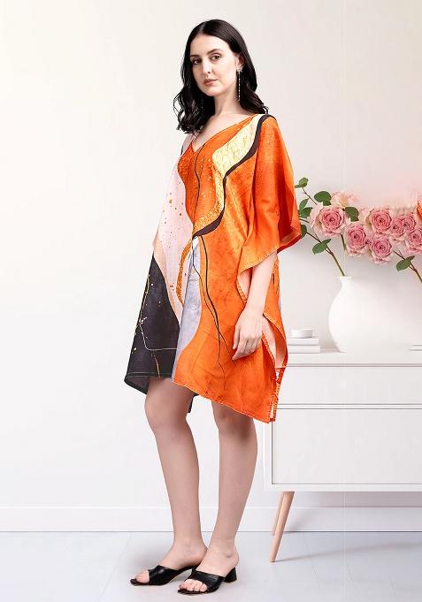 Multicolor Printed Cotton Kaftan