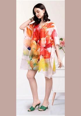 Multicolor Printed Cotton Kaftan