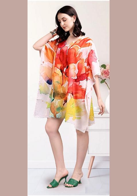 Multicolor Printed Cotton Kaftan