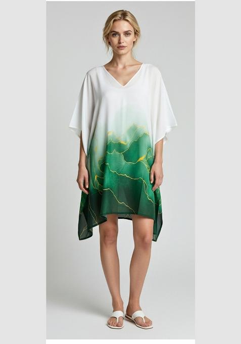 Multicolor Printed Cotton Kaftan