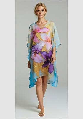 Multicolor Printed Cotton Kaftan