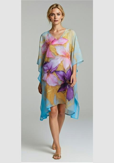 Multicolor Printed Cotton Kaftan
