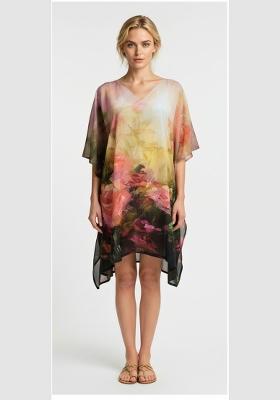 Multicolor Printed Cotton Kaftan