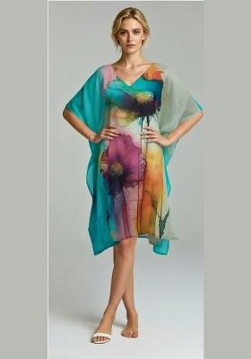 Multicolor Printed Cotton Kaftan