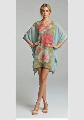 Multicolor Printed Cotton Kaftan