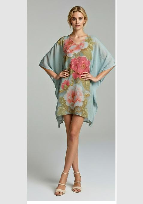 Multicolor Printed Cotton Kaftan
