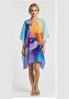 Multicolor Printed Cotton Kaftan