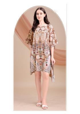 Multicolor Printed Silk Kaftan