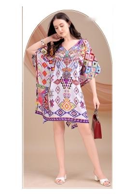 Multicolor Printed Silk Kaftan