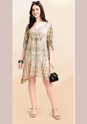 Multicolor Printed Silk Kaftan